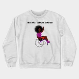 This Is What Disability Looks Like Purple Wheelchair Crewneck Sweatshirt